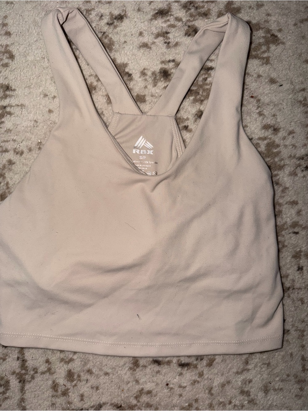RBX Light Beige Racerback Crop Sports Top - Women's